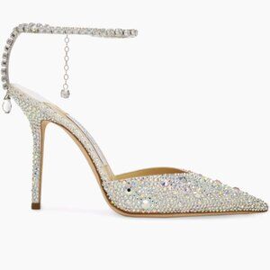 Jimmy Choo Saeda 100MM Crystal Hotfix Pumps